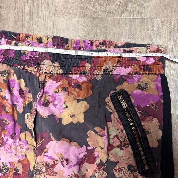 Anthropologie Floral Print Pants - Black and Pink - Picture 8 of 9